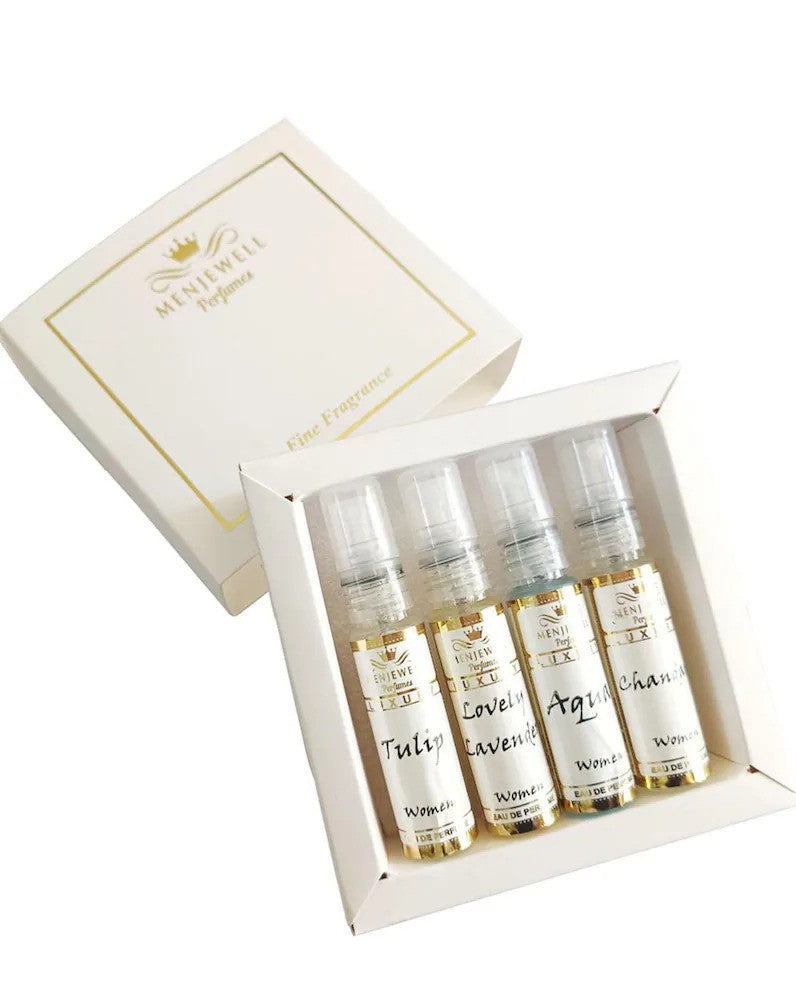 Menjewell Luxury Perfume Gift Set For Women Set Of 4x 0.3 Fl.oz. | Long Lasting Eau De Parfume