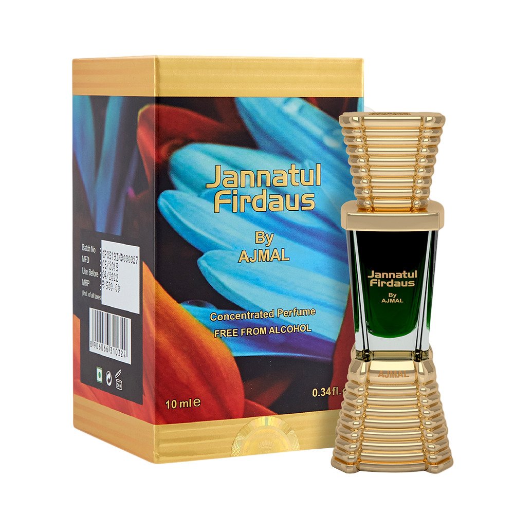 Ajmal Jannatul Firdaus Concentrated Perfume 10ml 0.3 Fl.oz. Gift For Men & Women | Alcohol Free