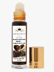 Menjewell Black Kasturi Musk Eau De Perfume Attar 9ml 0.3 Fl.oz. Unisex Fragrance | Long Lasting | Alcohol Free