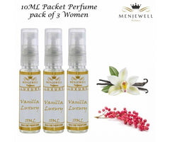 Menjewell Set Of 3 Vanilla Luxury Perfume Gift Set Eau De Parfum 0.3 Fl.oz. Each | Long Lasting | Pocket Perfume For Women