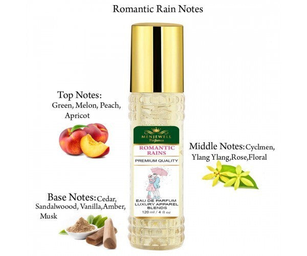 Menjewell Romantic Rains Eau De Parfum 120ml 4.0 Fl.oz. Luxury Apparel Blends | Unisex Fragrance