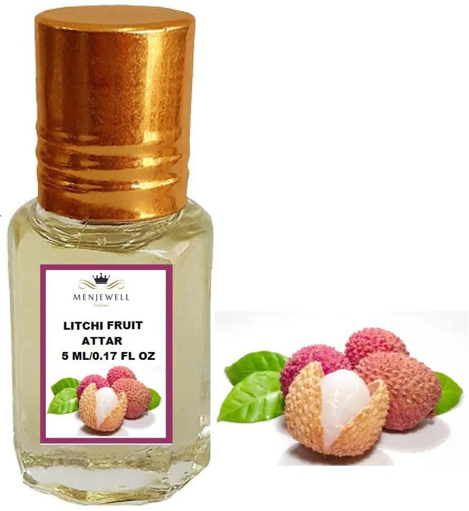 Menjewell Litchi Fruit Attar Perfume 5ml 0.17 Fl.oz. No Alcohol | Unisex Fragrance