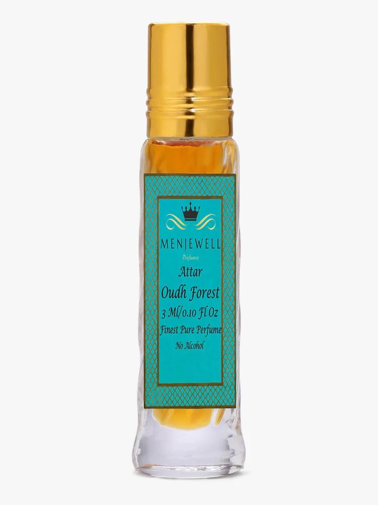 Menjewell Oudh Forest Attar Perfume 3ml 0.1 Fl.oz. Unisex Fragrance | Long Lasting | Alcohol Free