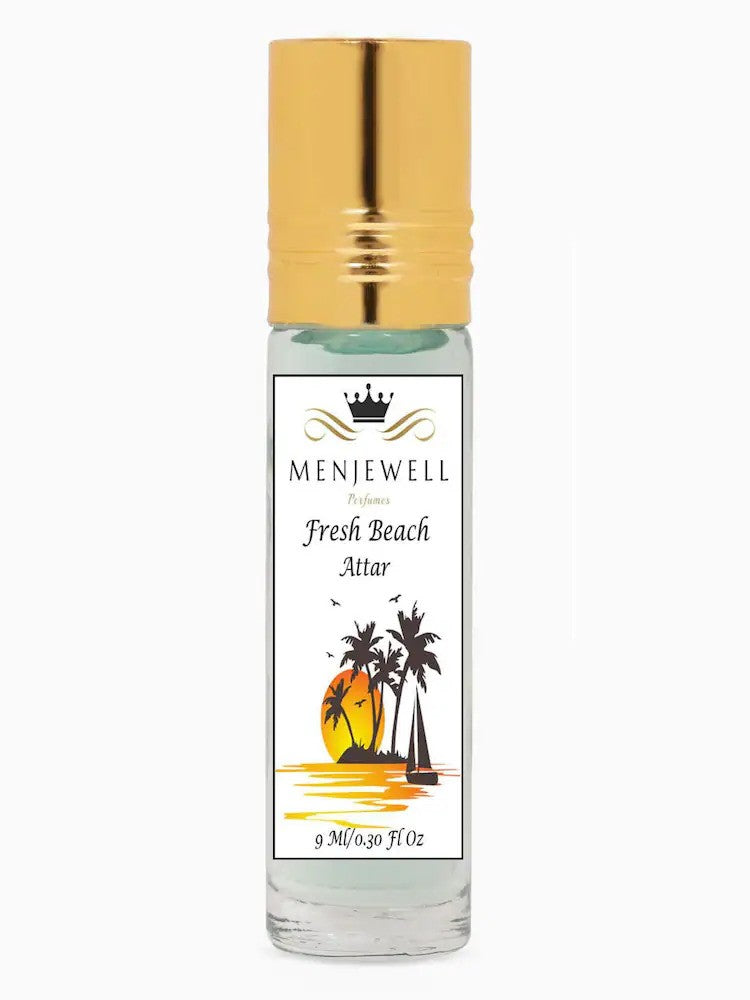 Menjewell Fresh Beach Eau De Parfum Attar Perfume 9ml 0.3 Fl.oz. Unisex Fragrance | Long Lasting