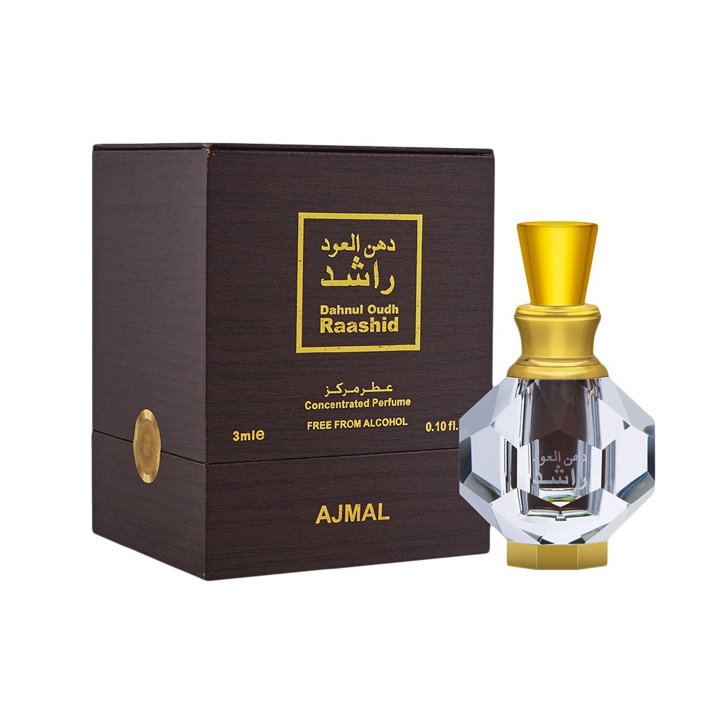 Ajmal Dahnul Oudh Raashid Concentrated Perfume 3ml 0.1 Fl.oz. For Unisex | Alcohol Free