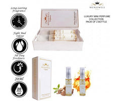 Menjewell Love On Fire + Chandan Perfume Gift Set For Men 10ml 0.3 Fl.oz. Each Pack Of 2 | Pocket Perfume Gift Set For Husband | Eau De Parfum