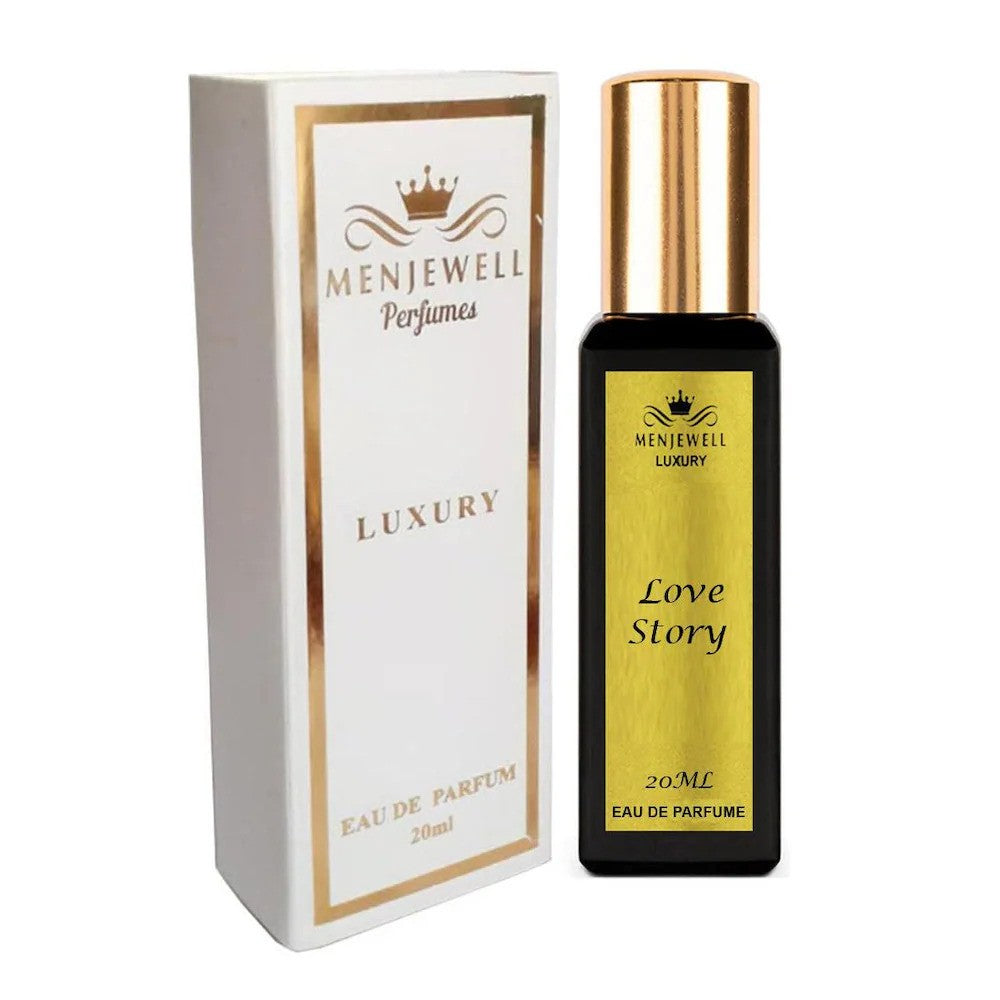 Menjewell Love Story Eau De Parfum 20ml 0.67 Fl.oz. Masculine Fragrance | Long Lasting | Travel Friendly Mini Perfume Lightweight