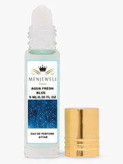 Menjewell Aqua Fresh Blue Eau De Perfume Attar 9ml 0.3 Fl.oz. For Men & Women | Alcohol Free | Long Lasting