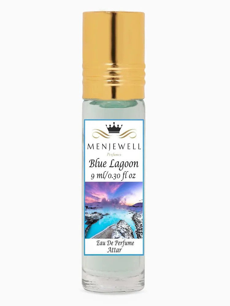 Menjewell Blue Lagoon Eau De Perfume Attar 9ml 0.3 Fl.oz. Unisex Fragrance | Alcohol Free | Long Lasting