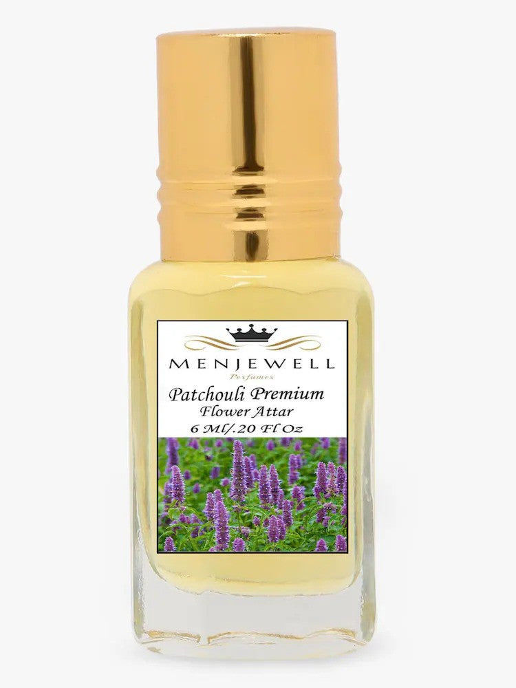 Menjewell Patchouli Premium Flower Attar Perfume 6ml 0.2 Fl.oz. Unisex Fragrance | Finest Pure Perfume | No Alcohol