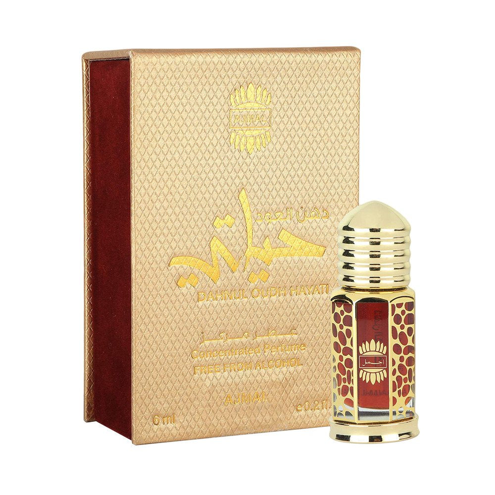 Ajmal Dahnul Oudh Hayati Concentrated Perfume 6ml 0.2 Fl.oz. Free From Alcohol For Unisex