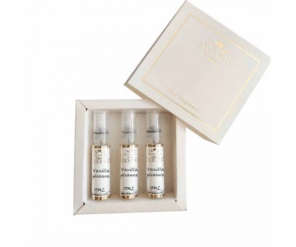 Menjewell Set Of 3 Vanilla Pleasure Perfume Gift Set Eau De Parfum 0.3 Fl.oz. Each | Long Lasting | Pocket Perfume For Women