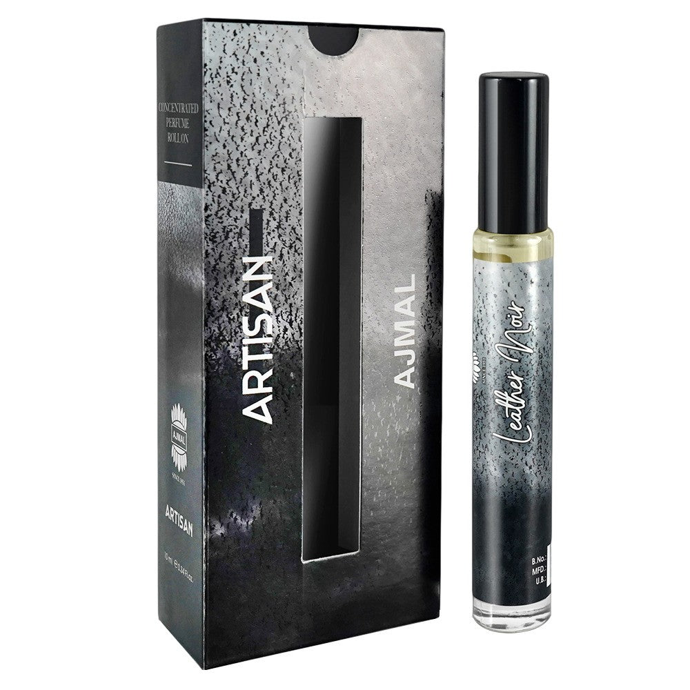 Ajmal Artisan Leather Noir Concentrated Perfume 10ml 0.3 Fl.oz. Gift For Men | Free From Alcohol