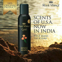 Royal Mirage Gold Refreshing Perfumed Body Spray 200ml 6.8 Fl.oz. Unisex Fragrance | Long Lasting