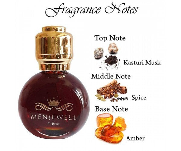 Menjewell Premium Kasturi Attar Perfume 15ml 0.5 Fl.oz. Unisex Fragrance | Long Lasting | Non Alcoholic