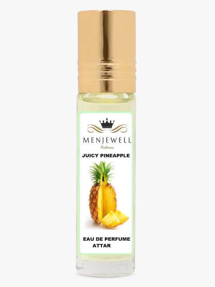 Menjewell Juicy Pineapple + Juicy Orange Eau De Perfume Attar 9ml 0.3 Fl.oz. Each Pack Of 2 | Unisex Fragrance