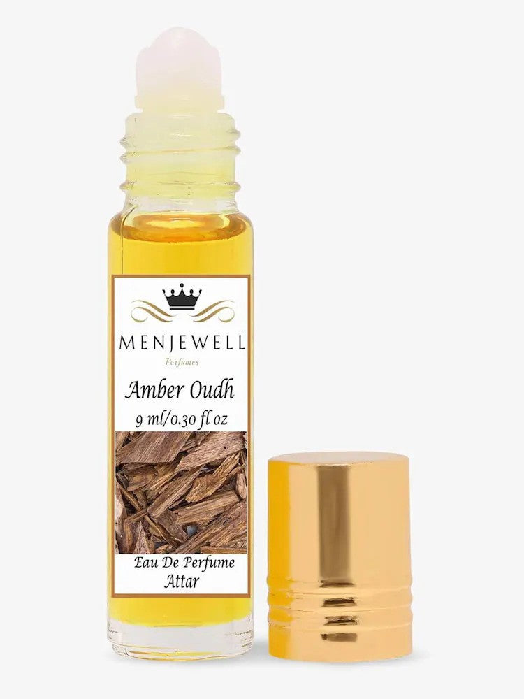 Menjewell Amber Oudh Eau De Perfume Attar 9ml 0.3 Fl.oz. Unisex Fragrance | Alcohol Free | Long Lasting