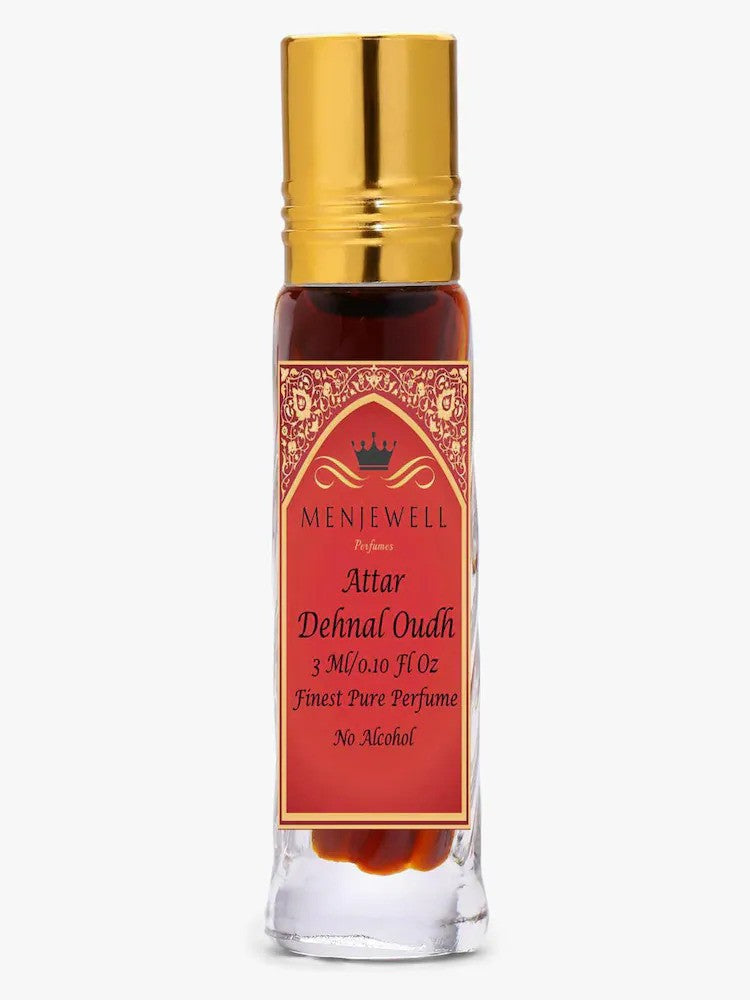 Menjewell Dehnal Oudh Attar Perfume 3ml 0.1 Fl.oz. Finest Pure Perfume | Alcohol Free | Unisex Fragrance