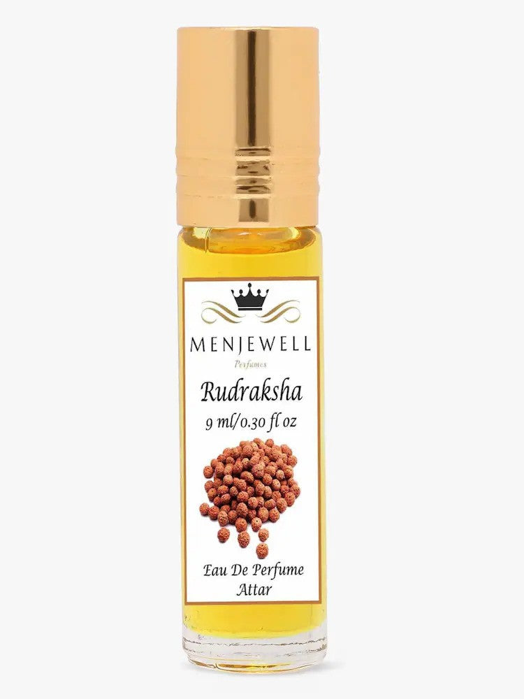 Menjewell Rudraksha Eau De Perfume Attar 9ml 0.3 Fl.oz. Unisex Fragrance | Alcohol Free | Long Lasting