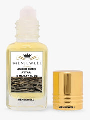 Menjewell Amber Oudh Attar Perfume 5ml 0.17 Fl.oz. Unisex Fragrance | Finest Pure Perfume | No Alcohol