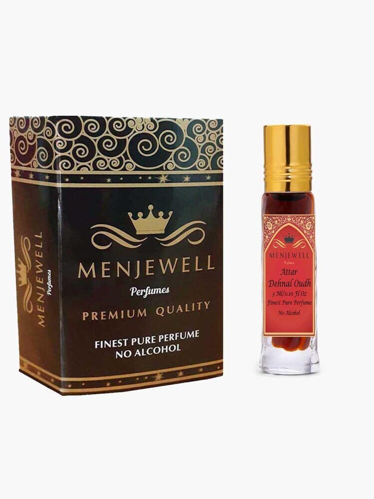 Menjewell Dehnal Oudh Attar Perfume 3ml 0.1 Fl.oz. Finest Pure Perfume | Alcohol Free | Unisex Fragrance