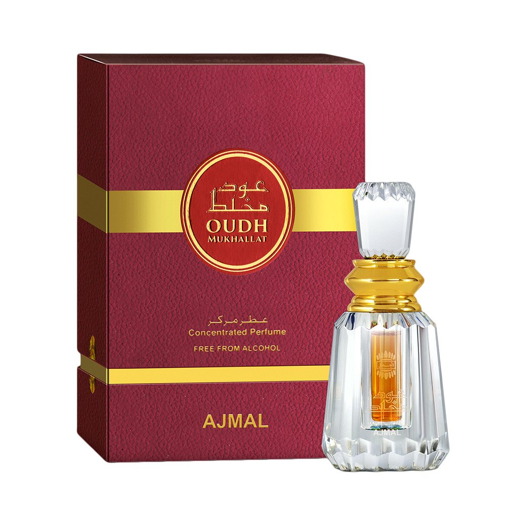 Ajmal Oudh Mukhallat Concentrated Perfume 6ml 0.2 Fl.oz. Gift For Men & Women | Alcohol Free