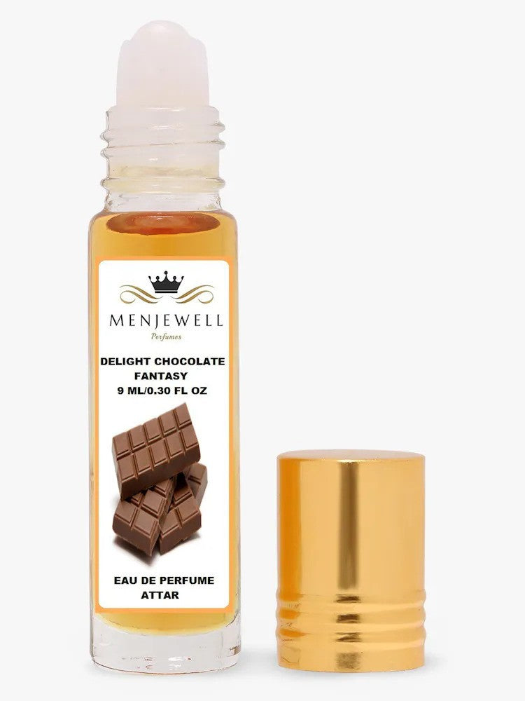 Menjewell Delight Chocolate Fantasy Eau De Perfume Attar 9ml 0.3 Fl.oz. Unisex Fragrance | Long Lasting | Alcohol Free