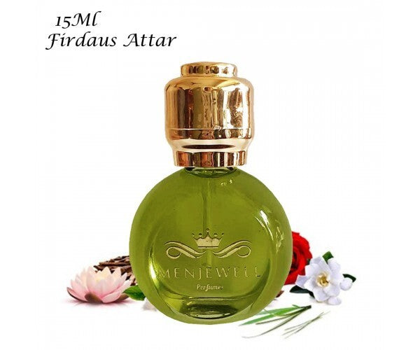 Menjewell Premium Firdaus Attar Perfume 15ml 0.5 Fl.oz. Unisex Fragrance | Long Lasting | Alcohol-free