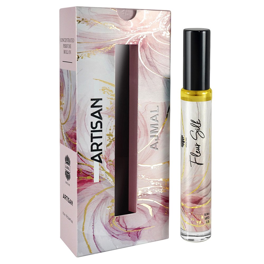 Ajmal Artisan Fleur Silk Concentrated Perfume 10ml 0.3 Fl.oz. Gift For Women | Free From Alcohol