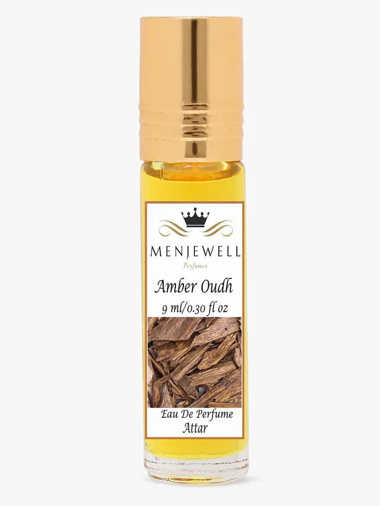 Menjewell Amber Oudh Eau De Perfume Attar 9ml 0.3 Fl.oz. Unisex Fragrance | Alcohol Free | Long Lasting