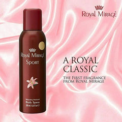 Royal Mirage Sport Refreshing Perfumed Body Spray 200ml 6.8 Fl.oz. Unisex Fragrance