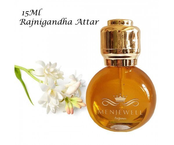 Menjewell Premium Rajnigandha Attar Perfume 15ml 0.5 Fl.oz. Unisex Fragrance | Long Lasting | Alcohol-free