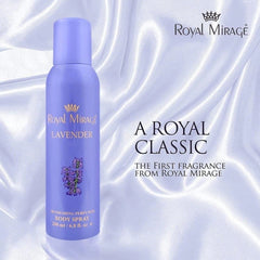 Royal Mirage Lavender Refreshing Perfumed Body Spray 200ml 6.8 Fl.oz. Unisex Fragrance