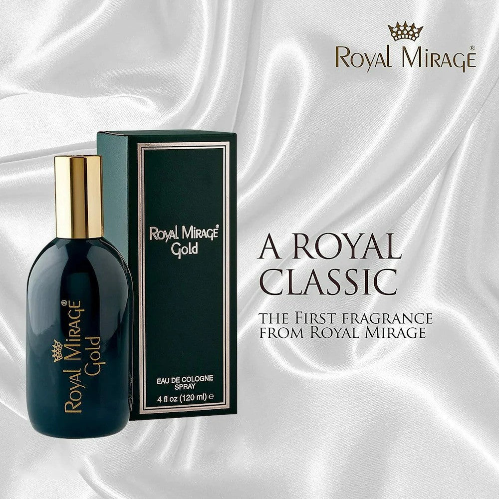 Royal Mirage Gold Eau De Cologne Spray 120ml 4.0 Fl.oz. Men Fragrance | Long Lasting