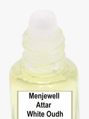 Menjewell White Oudh Attar Perfume 5ml 0.17 Fl.oz. Unisex Fragrance | Long Lasting | Non Alcoholic