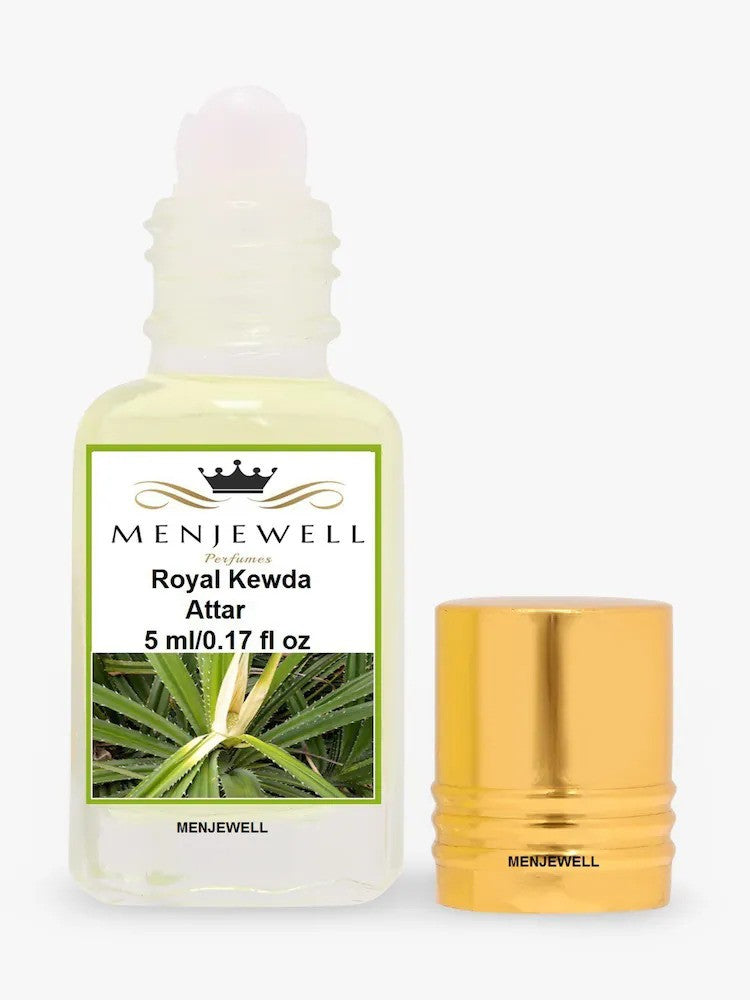 Menjewell Royal Kewda Attar Perfume 5ml 0.17 Fl.oz. Long Lasting | Unisex Fragrance | Long Lasting