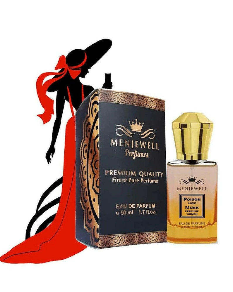 Menjewell Poison Love Musk Perfume Women Eau De Parfum 50ml 1.7 Fl.oz. Long Lasting | Women Fragrance | Long Lasting