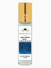 Menjewell Aqua Fresh Blue Eau De Perfume Attar 9ml 0.3 Fl.oz. For Men & Women | Alcohol Free | Long Lasting