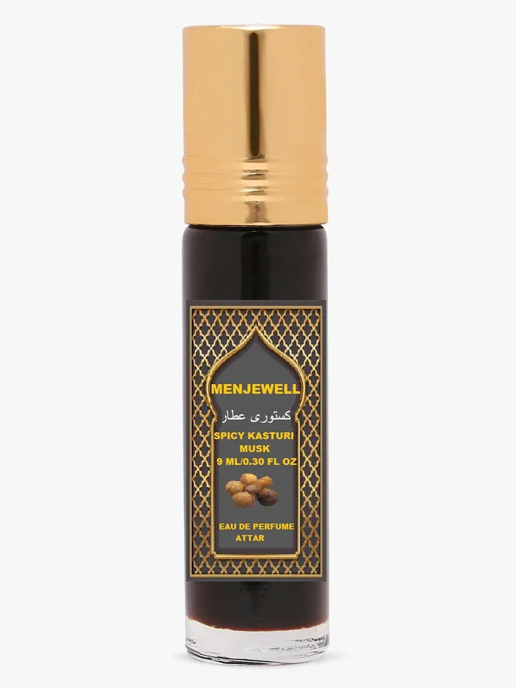 Menjewell Spicy Kasturi Musk Eau De Parfume Attar 9ml 0.3 Fl.oz. Unisex Fragrance | Long Lasting | Luxury Fragrance