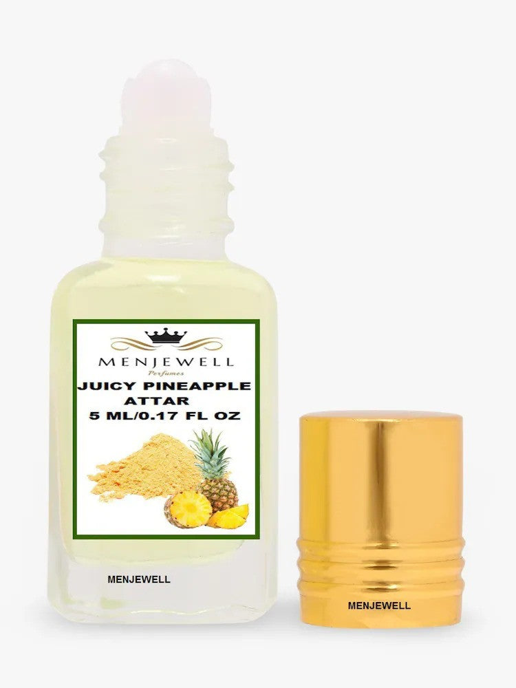 Menjewell Juicy Pineapple Attar Perfume 5ml 0.17 Fl.oz. Unisex Fragrance | Long Lasting