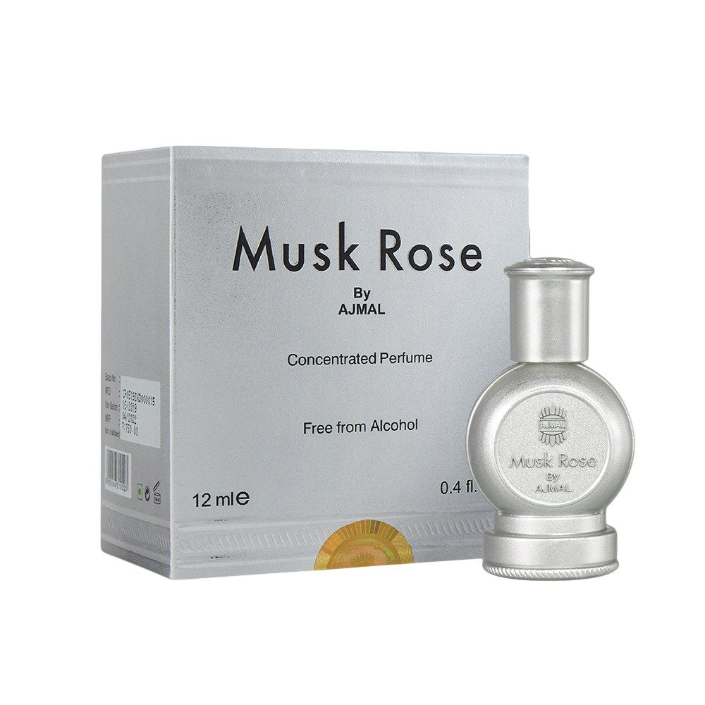 Ajmal Musk Rose Concentrated Perfume 12ml 0.4 Fl.oz. For Unisex | Free From Alcohol