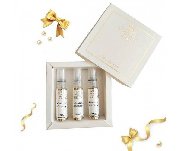 Menjewell Set Of 3 Vanilla Luxury Perfume Gift Set Eau De Parfum 0.3 Fl.oz. Each | Long Lasting | Pocket Perfume For Women