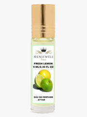 Menjewell Fresh Lemon Eau De Perfume Attar 9ml 0.3 Fl.oz. For Men & Women | Alcohol Free | Long Lasting