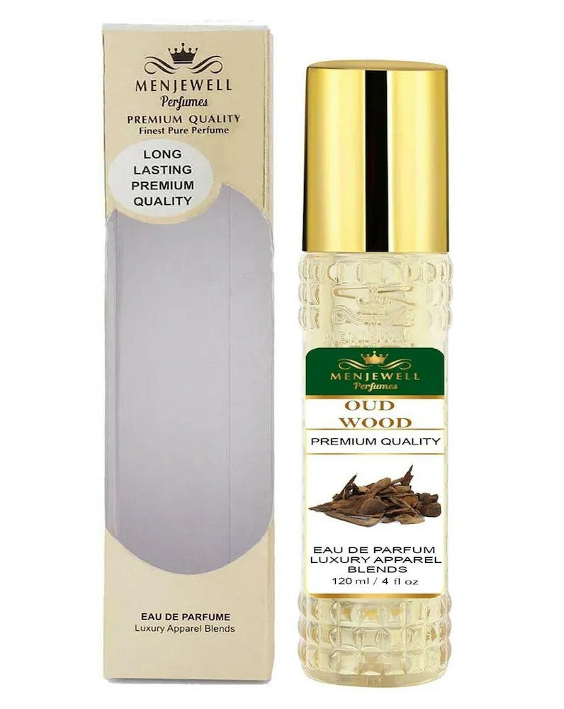 Menjewell Oud Wood Eau De Parfum 120ml 4.0 Fl.oz. Premium Quality | Luxury Apparel Blends | Masculine Fragrance