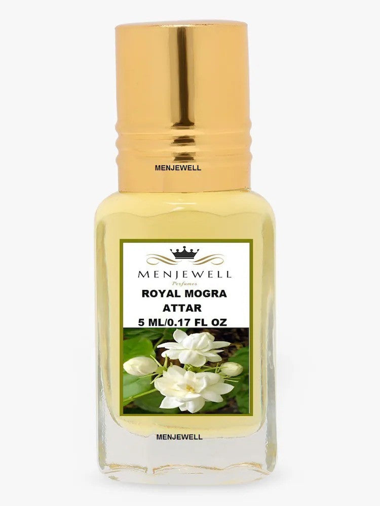 Menjewell Royal Mogra Attar Perfume 5ml 0.17 Fl.oz. Unisex Fragrance | Long Lasting | Alcohol Free