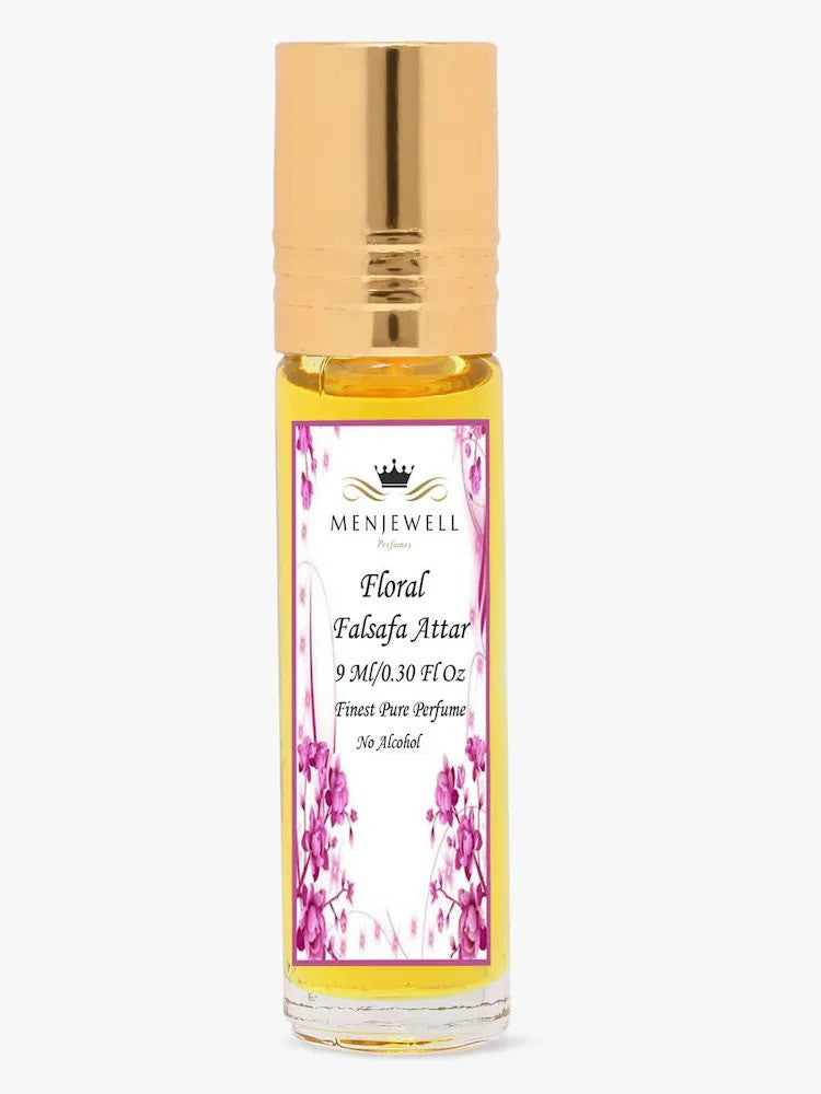 Menjewell Floral Falsafa Eau De Perfume Attar 9ml 0.3 Fl.oz. Unisex Fragrance | Long Lasting | Alcohol Free