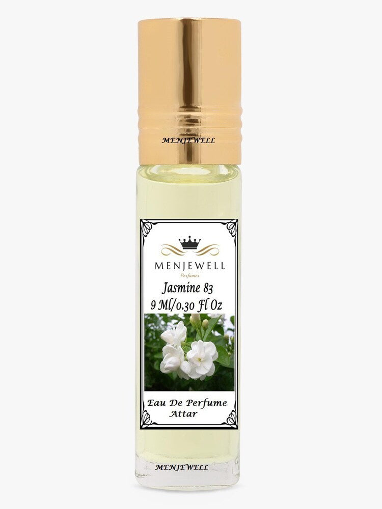 Menjewell Jasmine 83 Eau De Perfume Attar 9ml 0.3 Fl.oz. Unisex Fragrance | Long Lasting | Luxury Fragrance