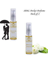 Menjewell Romantic Rains & Morning Jasmine Eau De Parfum 10ml 0.3 Fl.oz. Each Pack Of 2 | Pocket Perfume Gift Set For Wife