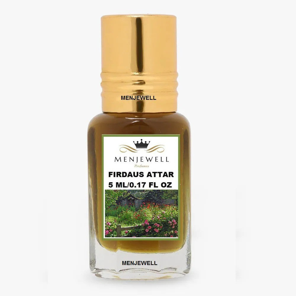 Menjewell Firdaus Attar Perfume 5ml 0.17 Fl.oz. Each Pack Of 3 | Unisex Fragrance | Long Lasting | Alcohol Free