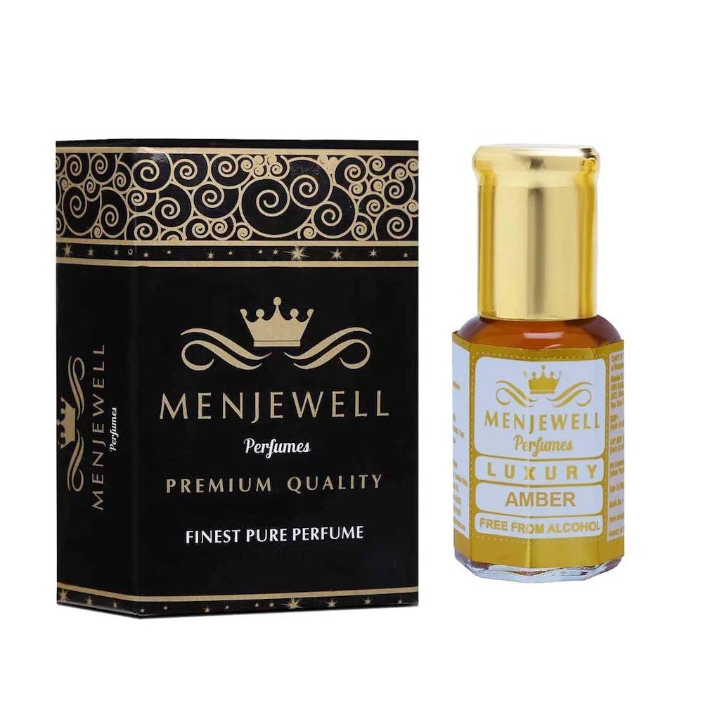 Menjewell Luxury Amber Attar Perfume 12ml 0.4 Fl.oz. Unisex Fragrance | Long Lasting | Non Alcoholic